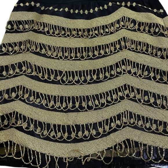 What Goes Around Comes Around Black Gold Bead Mini Skirt Sz S NWOT - Picture 8 of 12